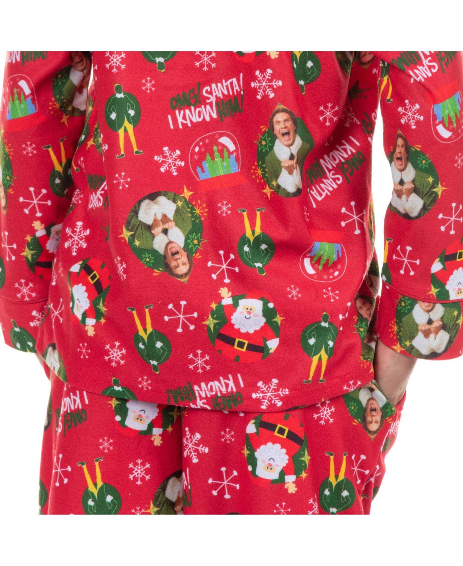 Pajamas Christmas Movie Kids Girls' 7-16 I Know Him Coat Front 2-Piece Flannel Lounge Pajama Pant Set