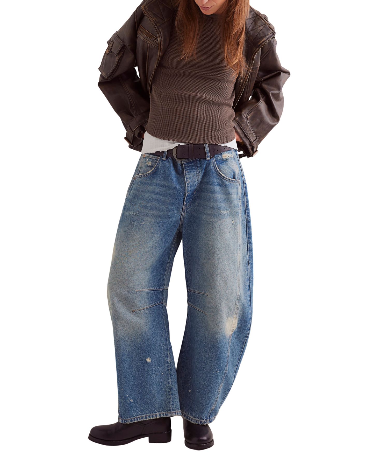 Женский топ Free People Easy Does It с терморельефом, цвет: Тёмно-коричневый — фото 2