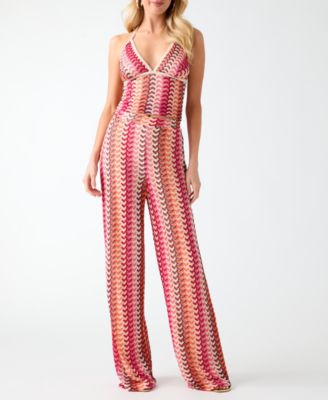 Women's Sleeveless Halter V-Neck Knit Top and Gianna High-Rise Knit Fit and Flare Pants