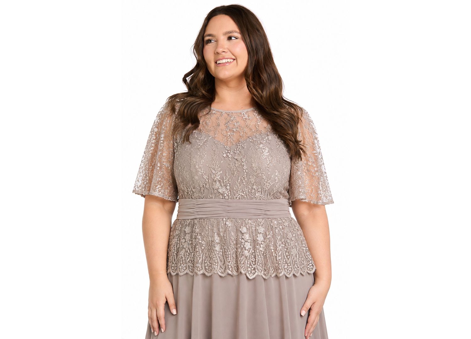 Plus Size Lace Bodice Gown