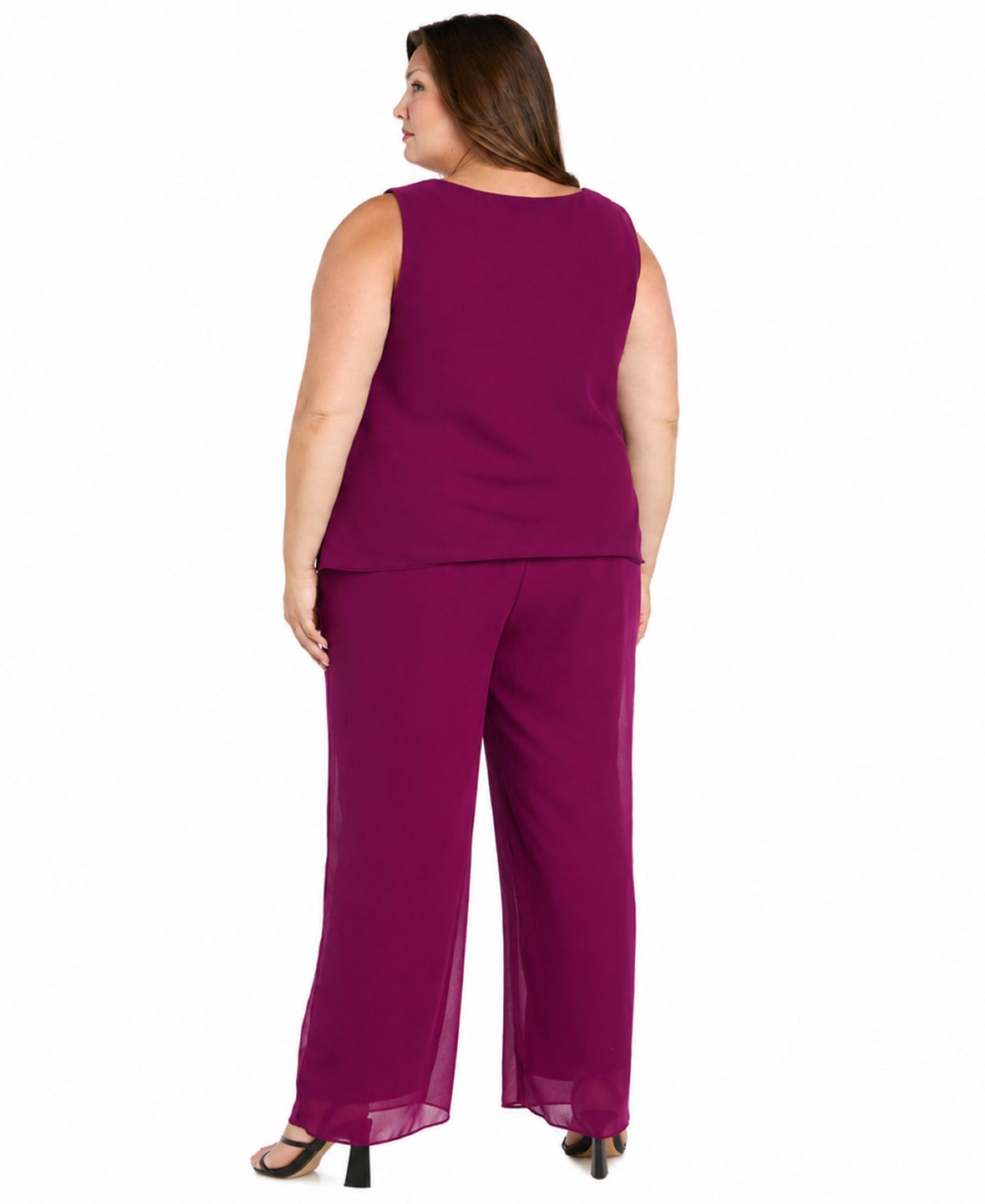 Plus Size Open-Front Jacket, Camisole & Pants, 3-Piece Set