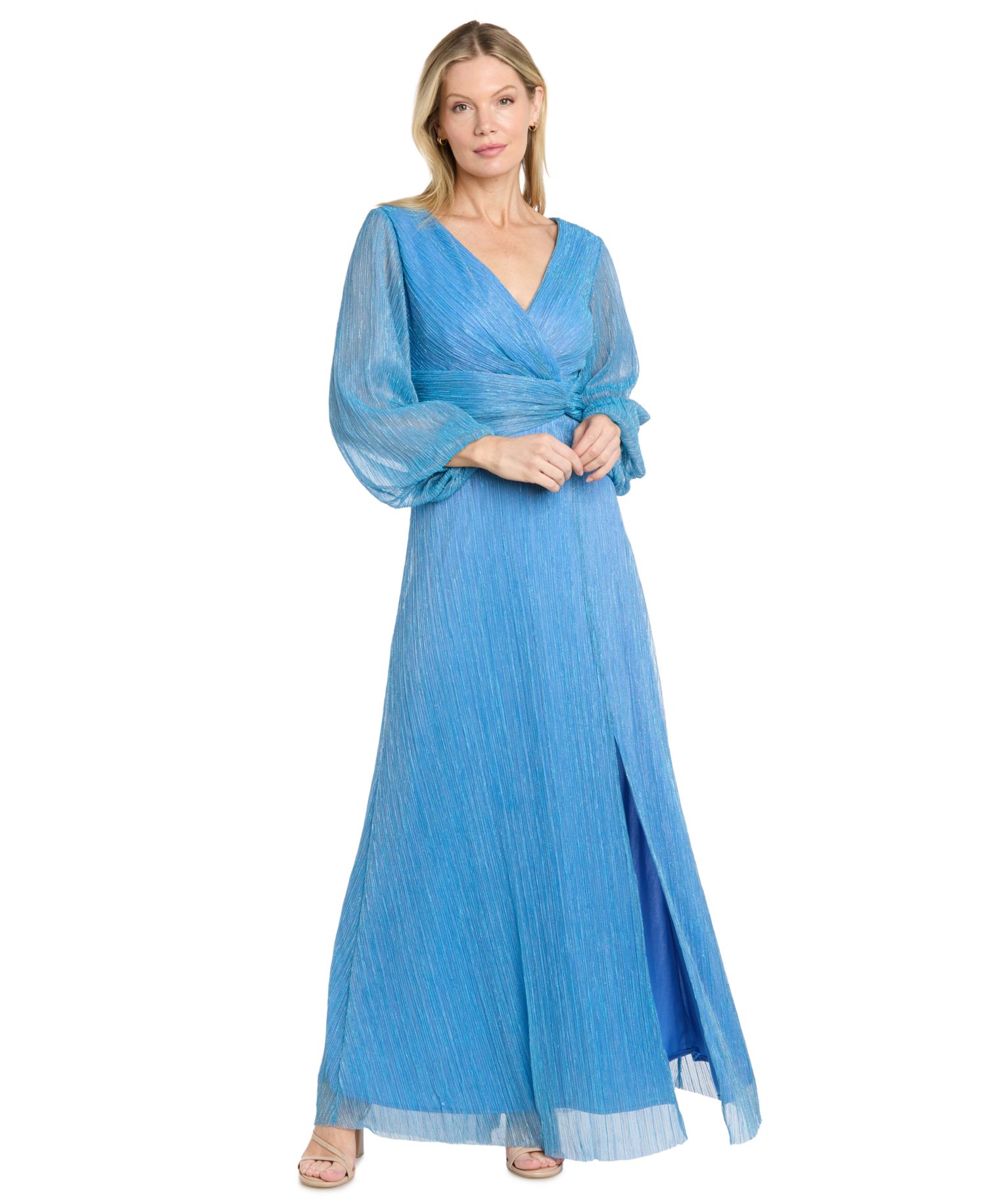 Petite V-Neck Cascade Dress