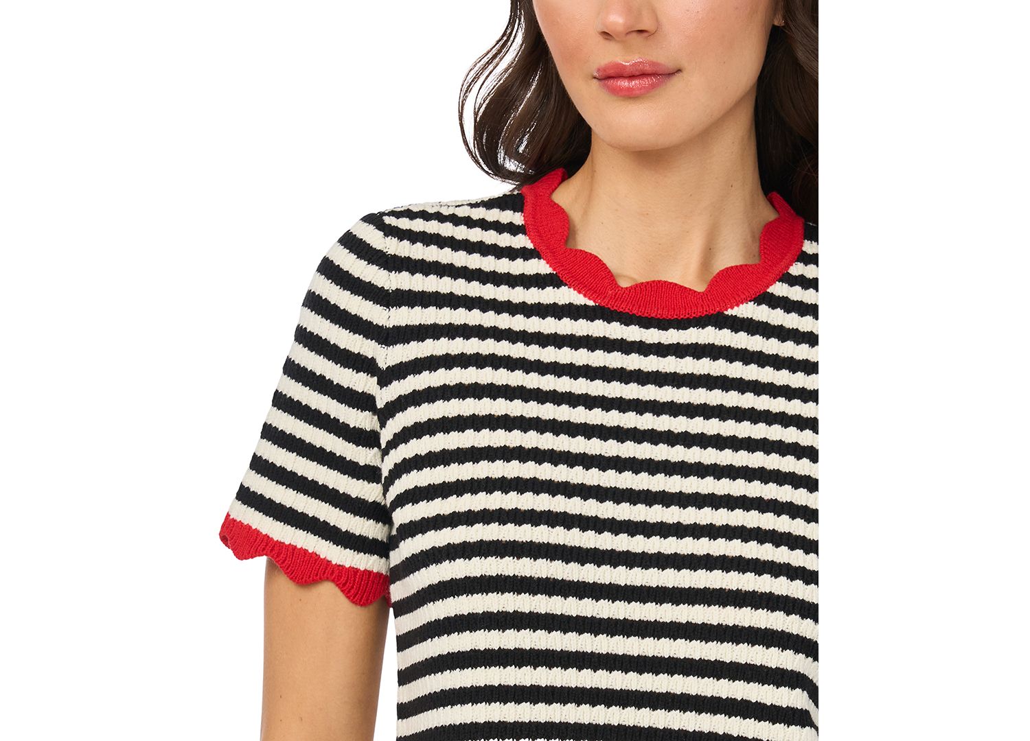 Women's Striped Pointelle Sweater