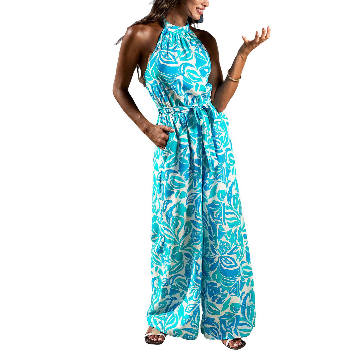 Women's Halter Neck Unlined Jumpsuit