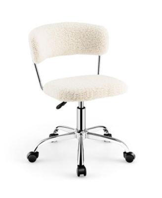 Sherpa Office Chair Adjustable Swivel Vanity Desk Chair Padded