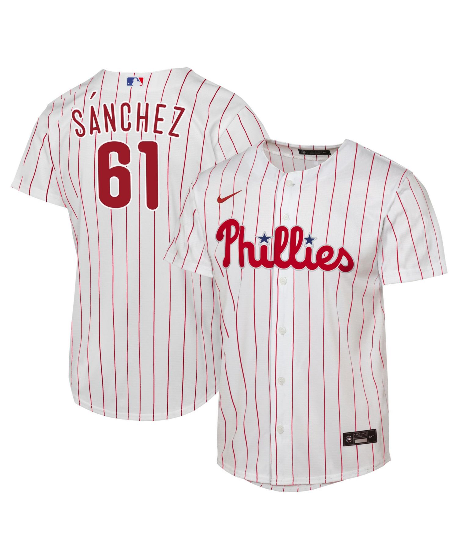 Men's Cristopher Sánchez White Philadelphia Phillies Home Replica Jersey