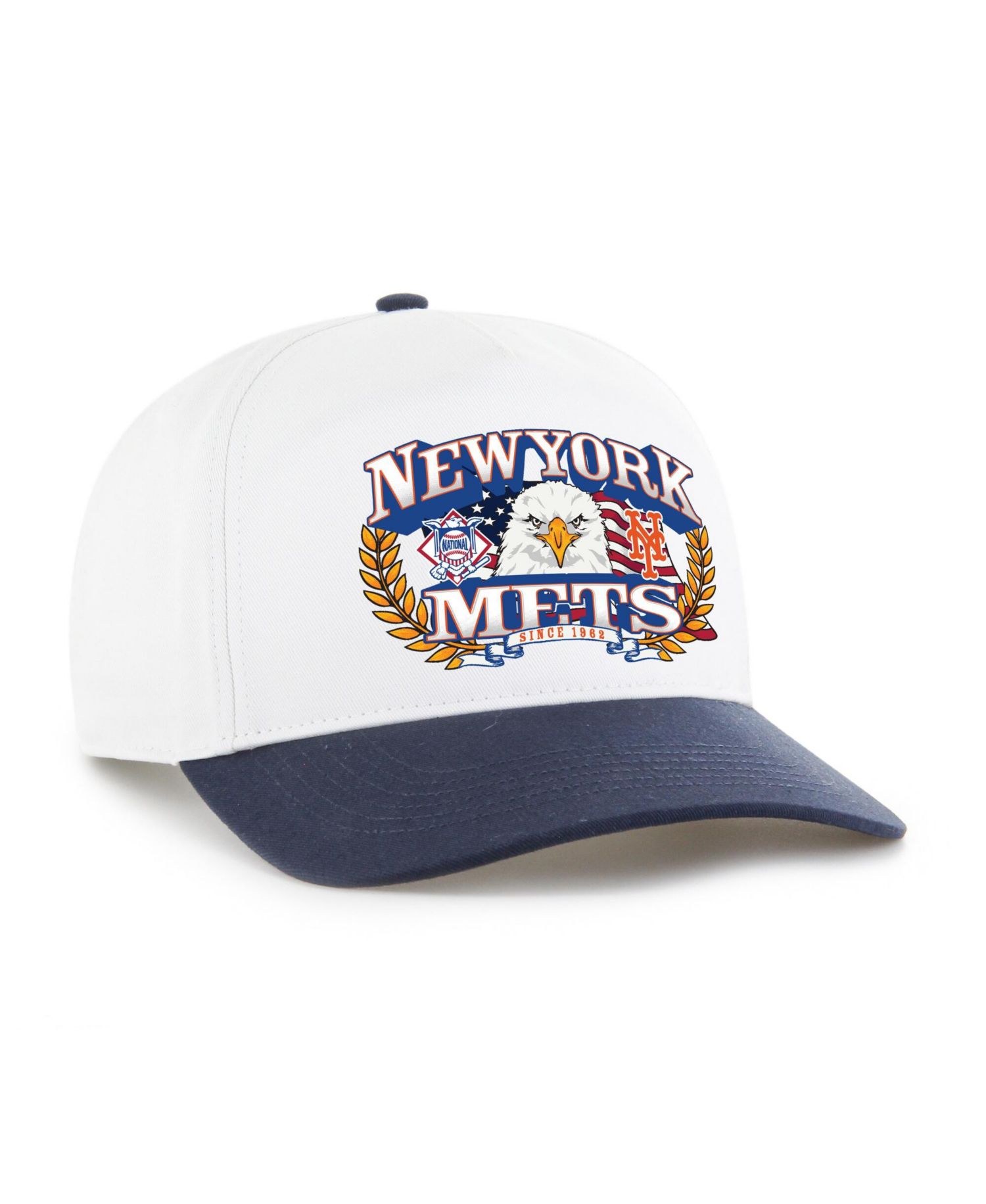 Men's White, Navy New York Mets Americana Eagle Hitch Adjustable Hat