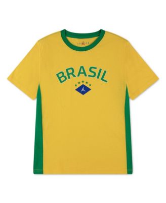 Big Boys and Girls Yellow Brazil National Team Jersey T-Shirt