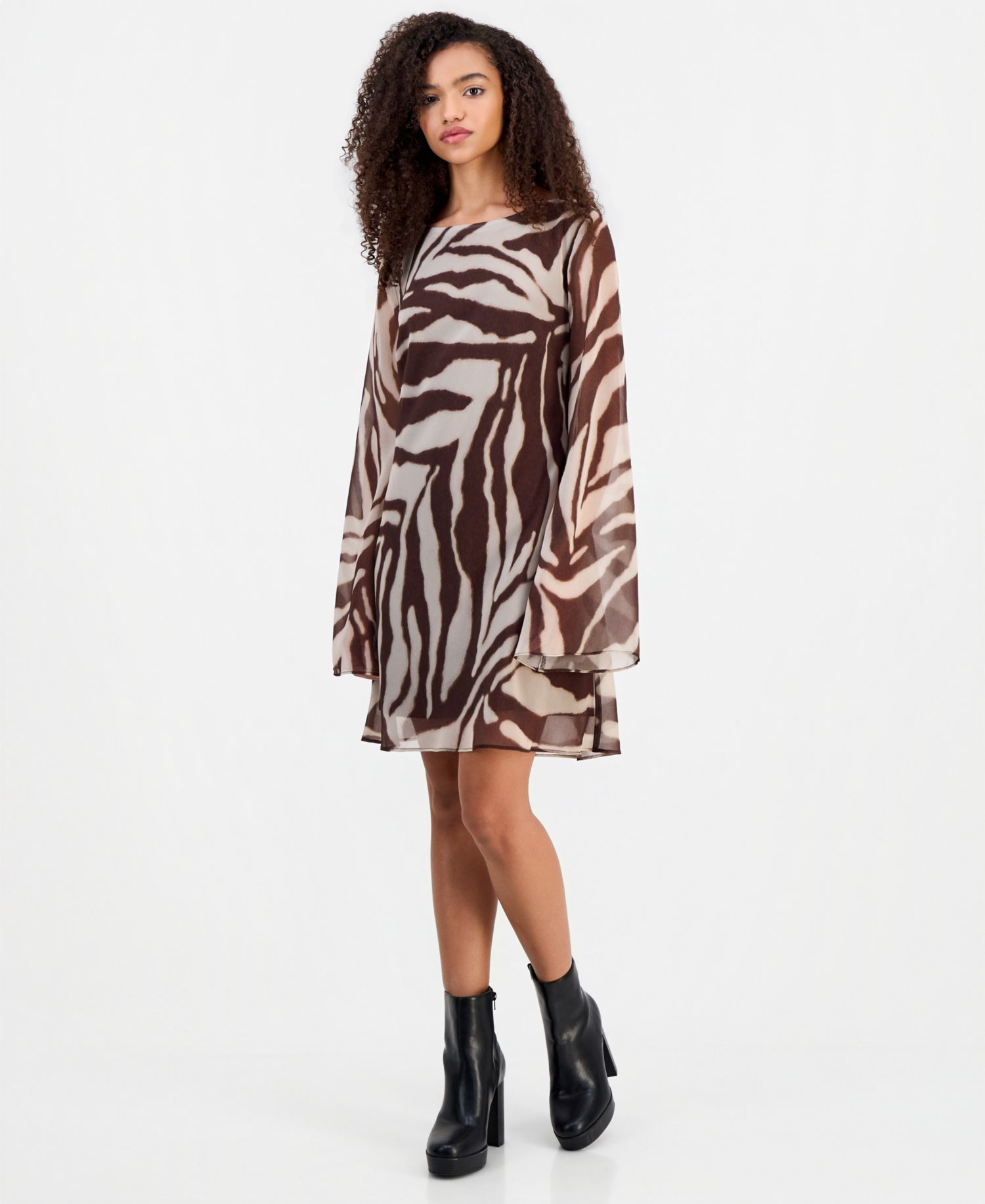 Juniors' Zebra-Print Mini Dress