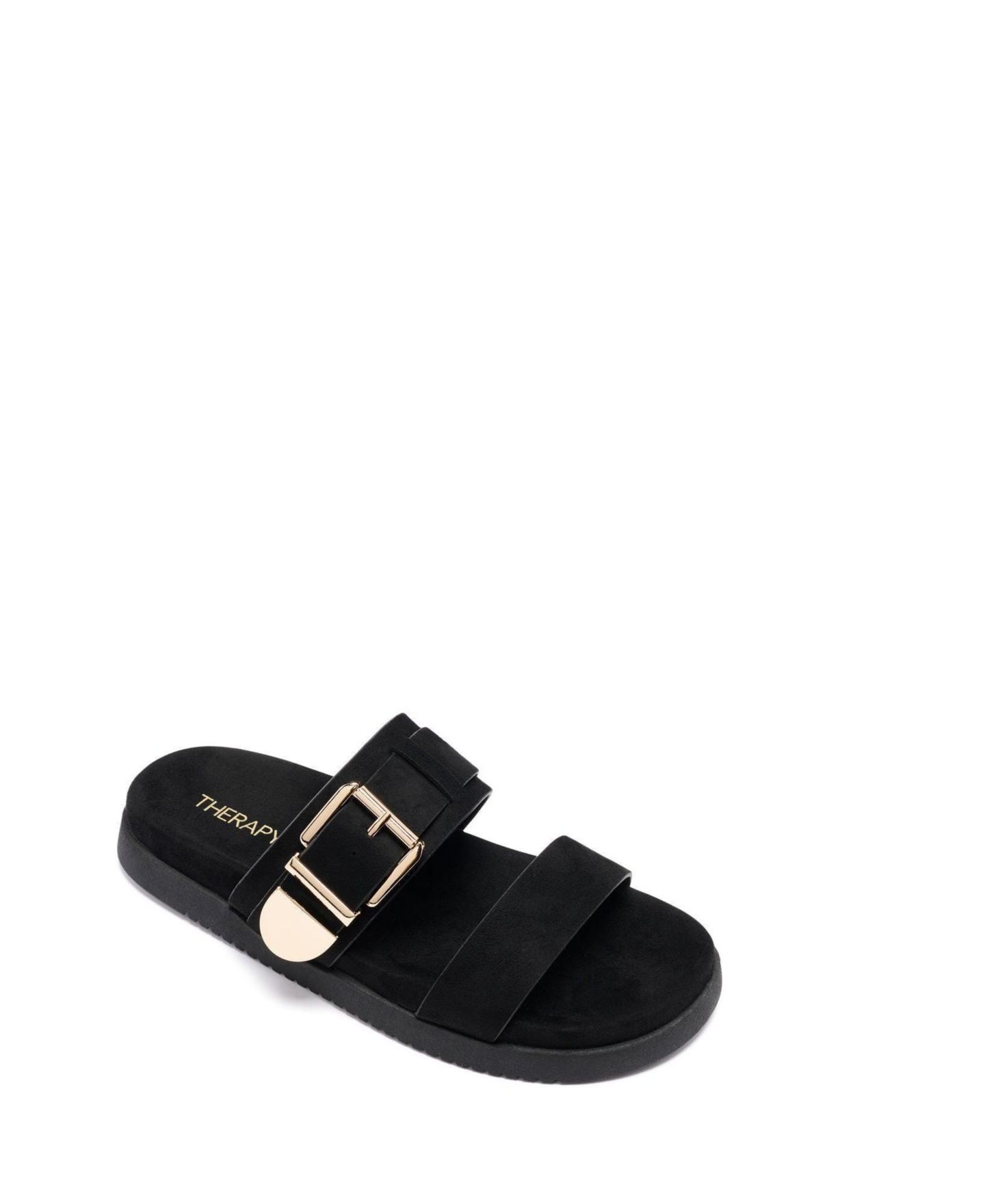 Женские сандалии Therapy Australia RemiOpen Round Toe, цвет: Чёрный искусственный замшевый — фото 1