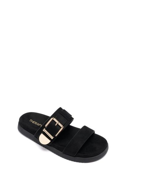 Женские сандалии Therapy Australia RemiOpen Round Toe, цвет: Чёрный искусственный замшевый