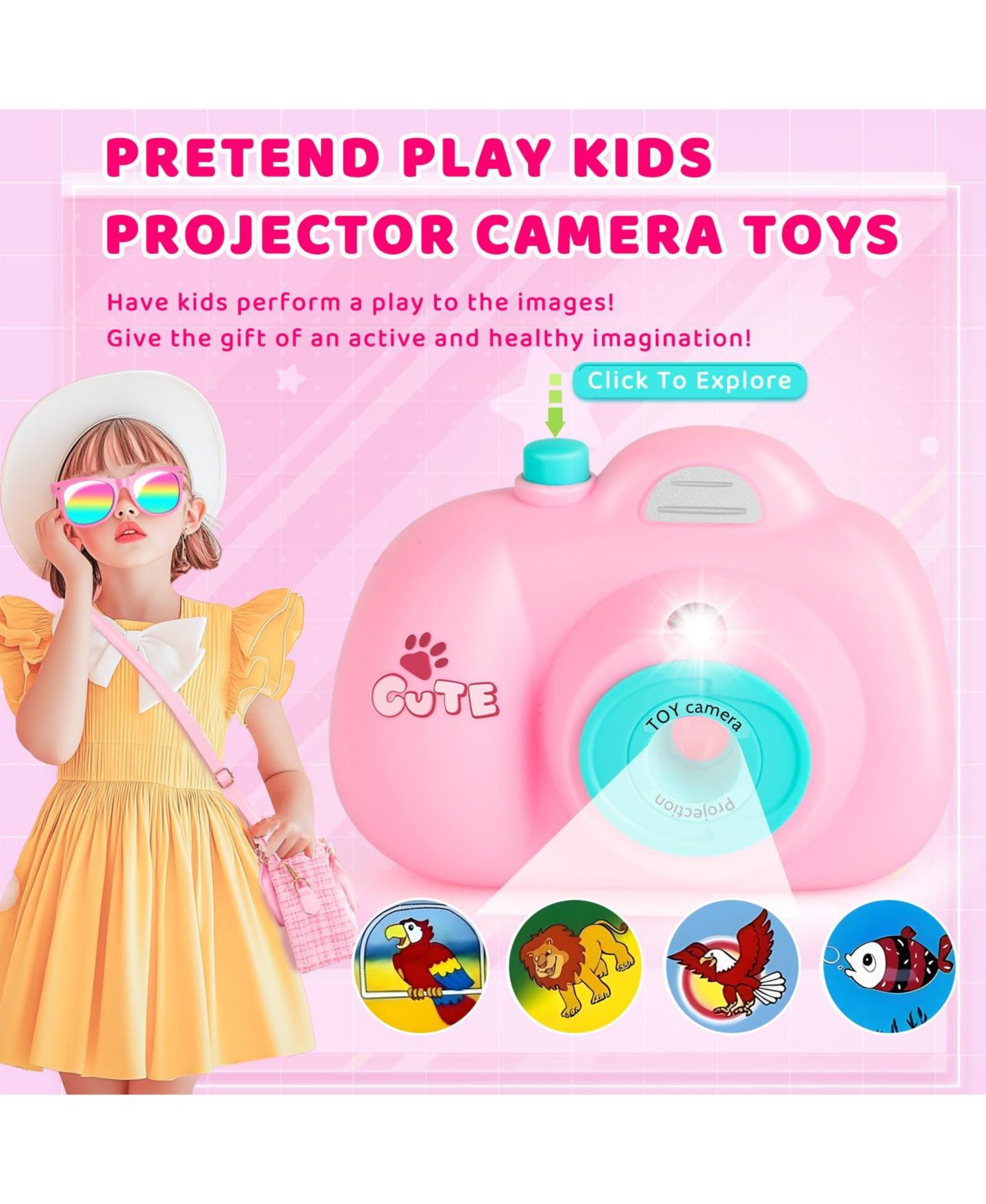 Детский игровой набор GNUADZ Kids Purse Pretend Makeup Toy Princess Gift Toddler Girl Play Set, цвет: Розовый — фото 2