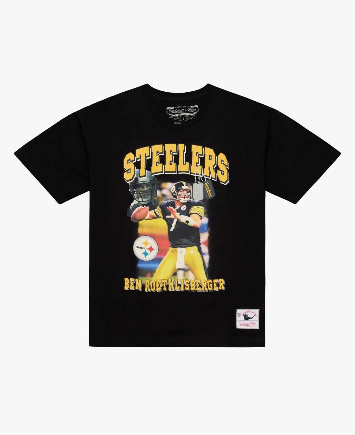 Mitchell & Ness Men's Ben Roethlisberger Black Pittsburgh Steelers Photo Reel T-Shirt