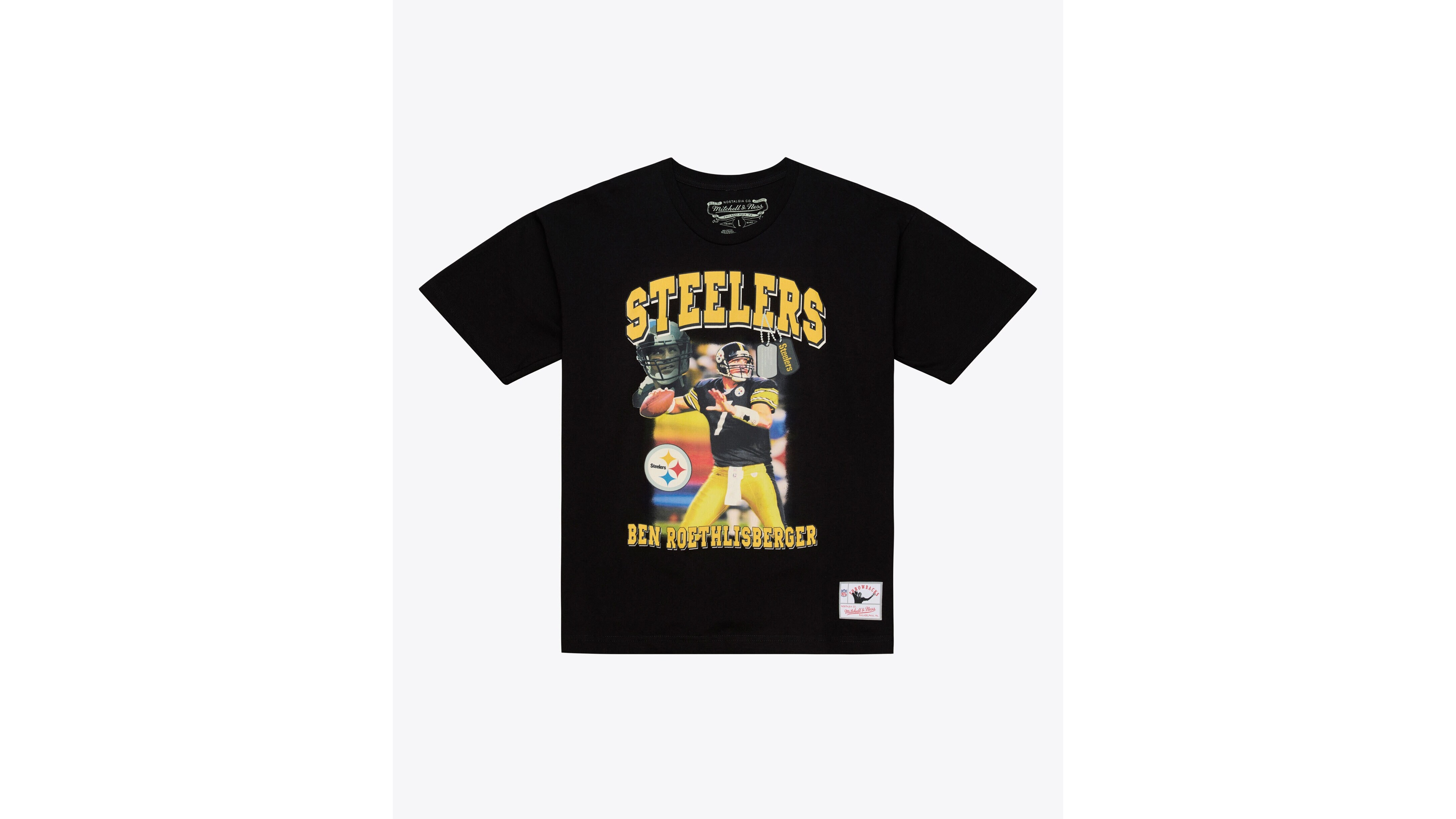 Mitchell & Ness Men's Ben Roethlisberger Black Pittsburgh Steelers Photo Reel T-Shirt