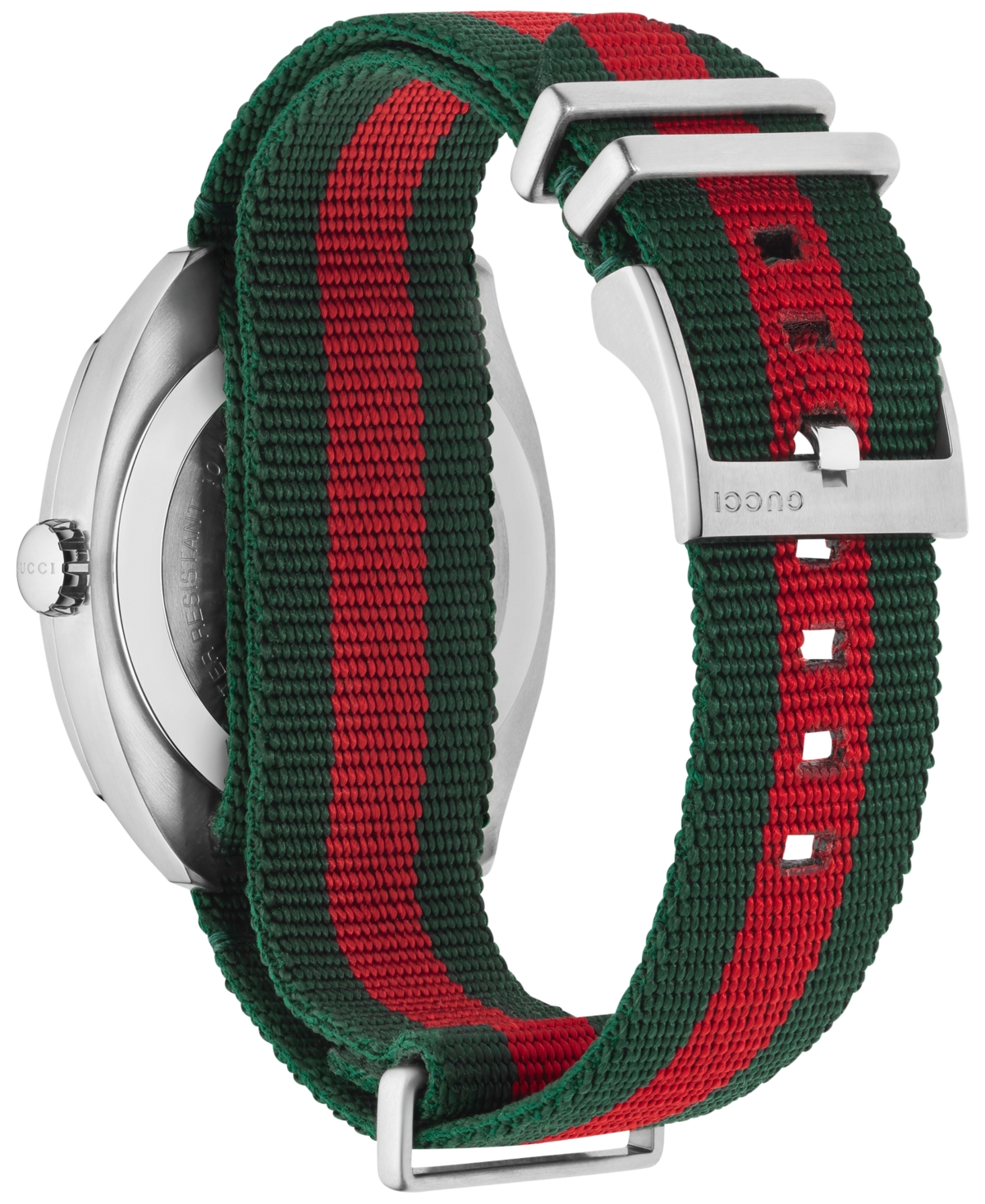 Shop Gucci Men's Gg2570 Swiss Green-red-green Web Nylon Strap Watch 41mm Ya142305 In Green,red