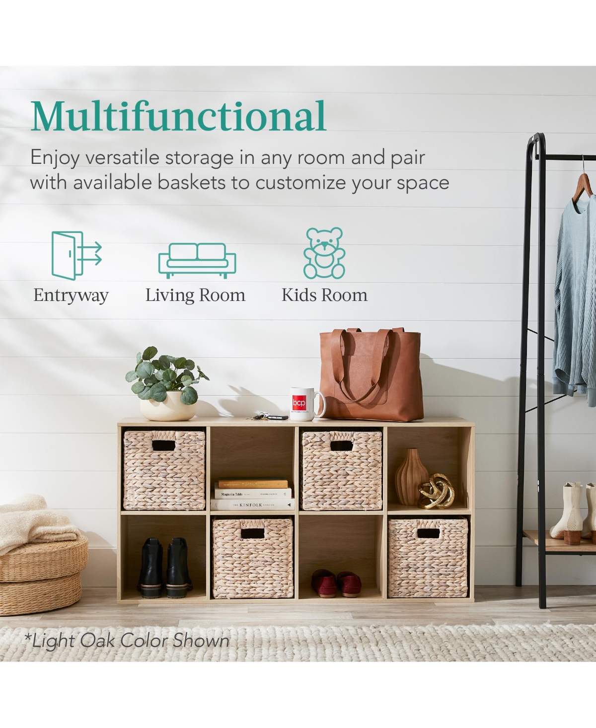 Best Choice Products 8-Cube Bookshelf, 13.5in Display Storage System, Organizer with Removable Back Panels