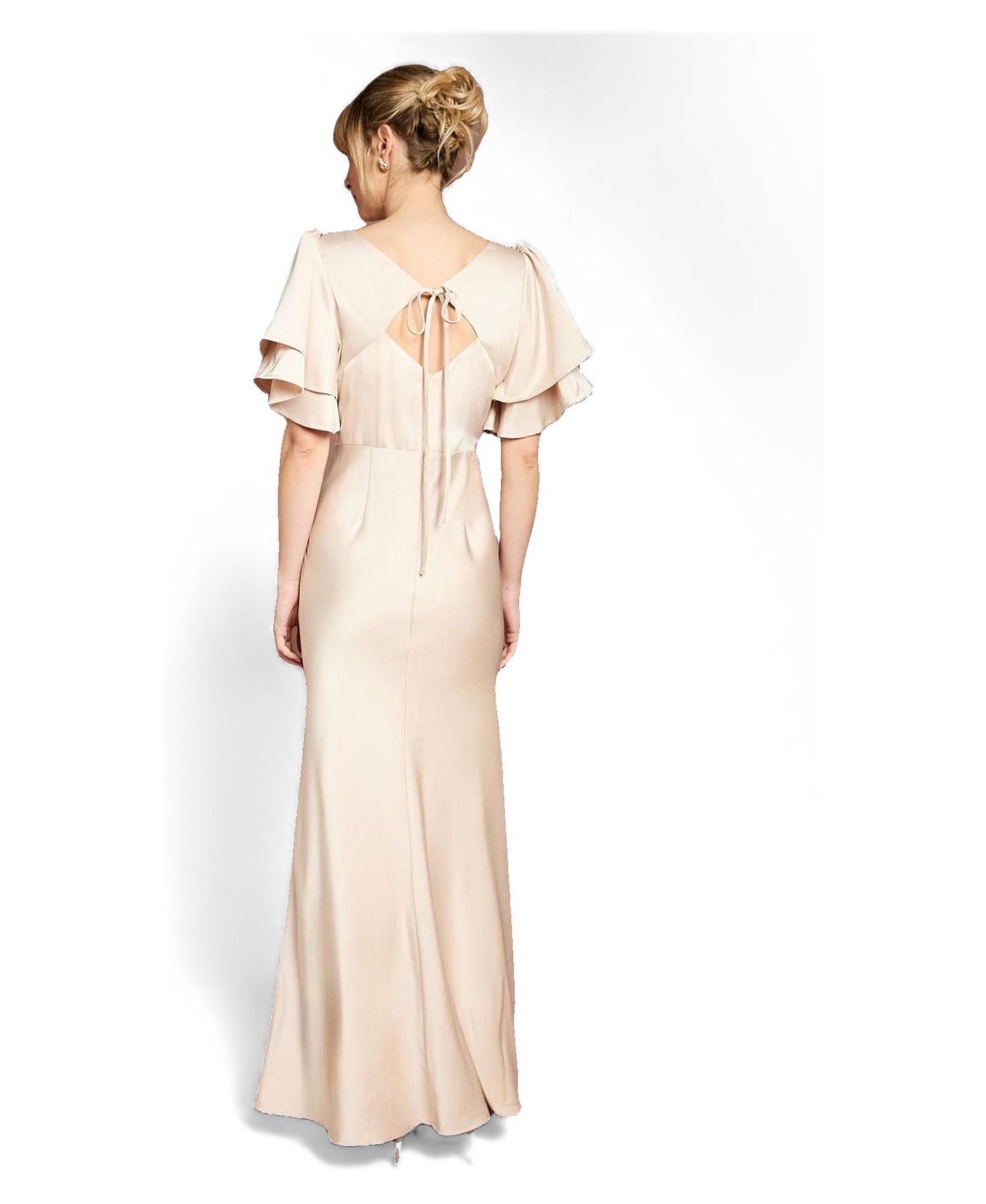 Women's High Neck Crepe Maxi Dress