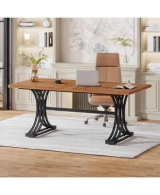 63" Large Office Desk,Modern Executive Desks with Stylish Legs,Wood Computer Desk,Business Work Desk for Home Office