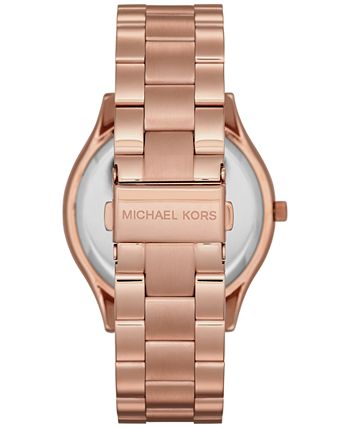 Michael Kors - Women's Slim Runway Rose Gold-Tone Stainless Steel Bracelet Watch 42mm MK3197