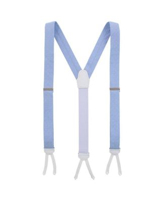 Men's Churchill Chambray Polka Dot Linen Blend Formal End Suspenders
