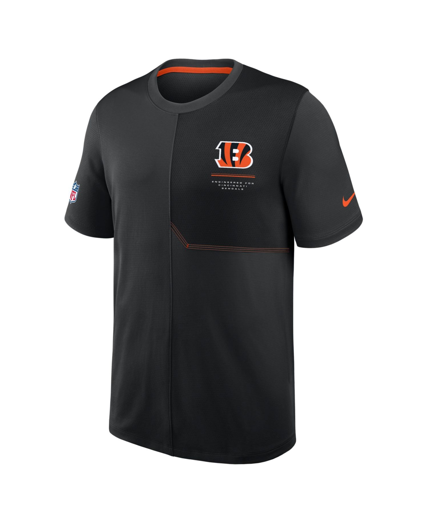 Men's Black Cincinnati Bengals Sideline UV Dri-FIT Coaches T-Shirt