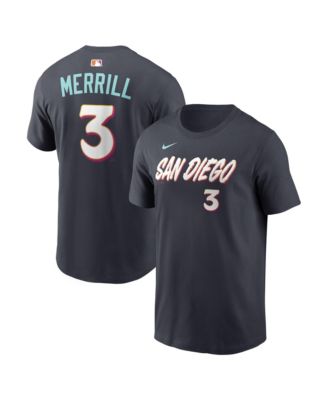 Men's Jackson Merrill Obsidian San Diego Padres City Connect Name & Number T-Shirt