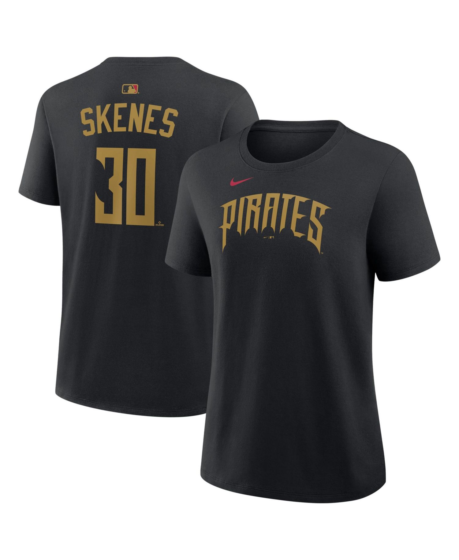 Women's Paul Skenes Black Pittsburgh Pirates 2026 City Connect Name & Number T-Shirt