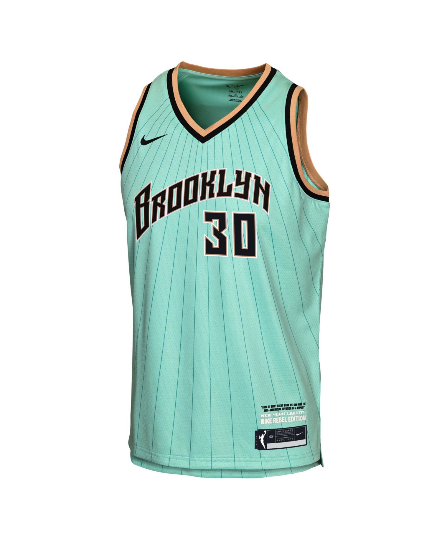 Big Boys and Girls Breanna Stewart Mint New York Liberty Victory Rebel Edition Jersey