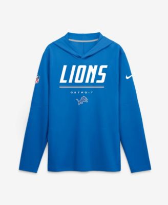 Men's Blue Detroit Lions Big & Tall Dri-FIT Hooded Long Sleeve T-Shirt