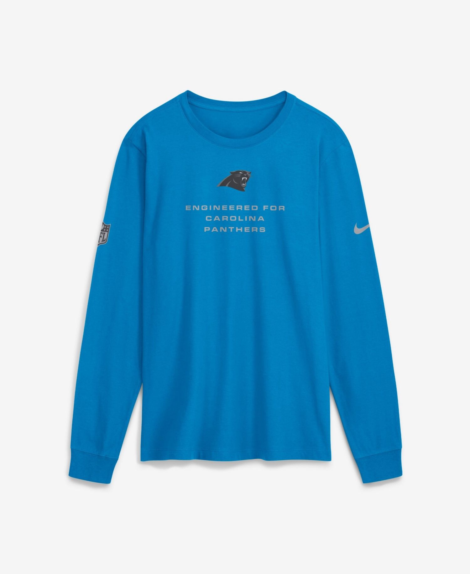 Men's Blue Carolina Panthers Sideline Bold Arch Star Dri-FIT Long Sleeve T-Shirt