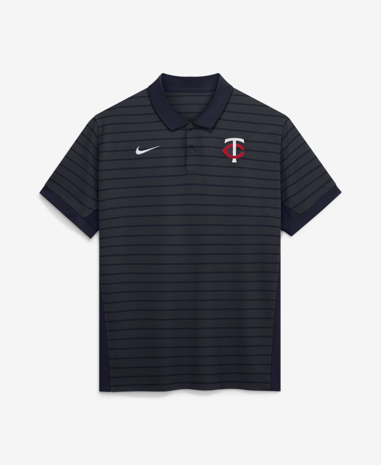 Men's Navy Minnesota Twins Authentic Collection Striped Victory Dri-FIT Polo Shirt