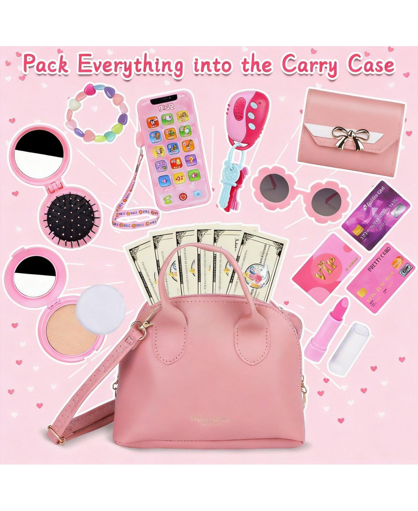 Детские игрушки GNUADZ Makeup 25-Piece Play Purse Set, Ages 3+, цвет: Разноцветный — фото 2