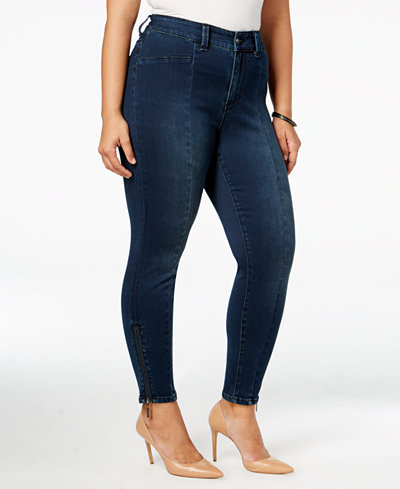 Melissa McCarthy Seven7 Trendy Plus Size Cape Cod Wash Zip-Cuff Jeans