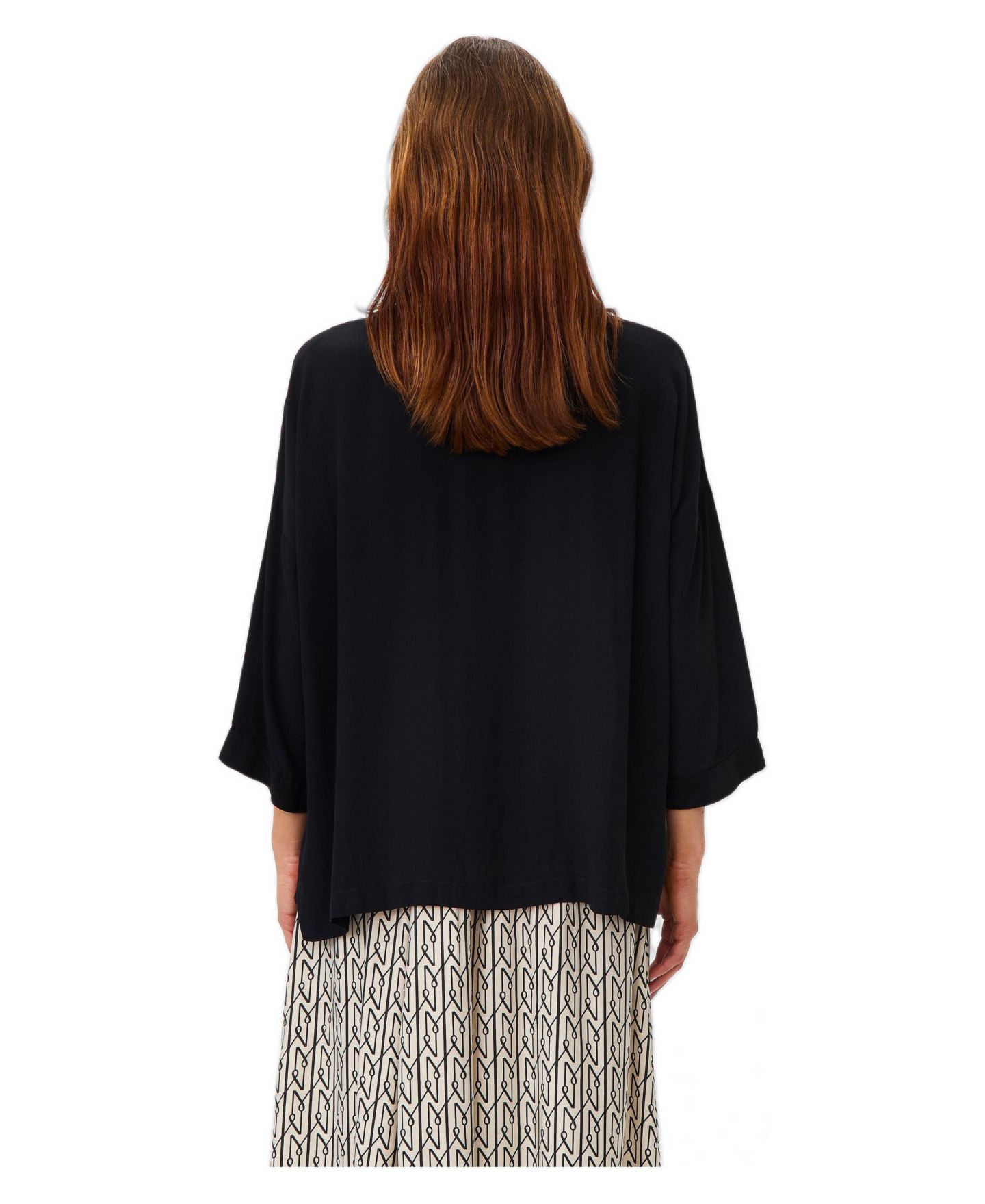 Женская блузка Masai Copenhagen Mabecca Round Neck Draped, цвет: Чёрный — фото 3