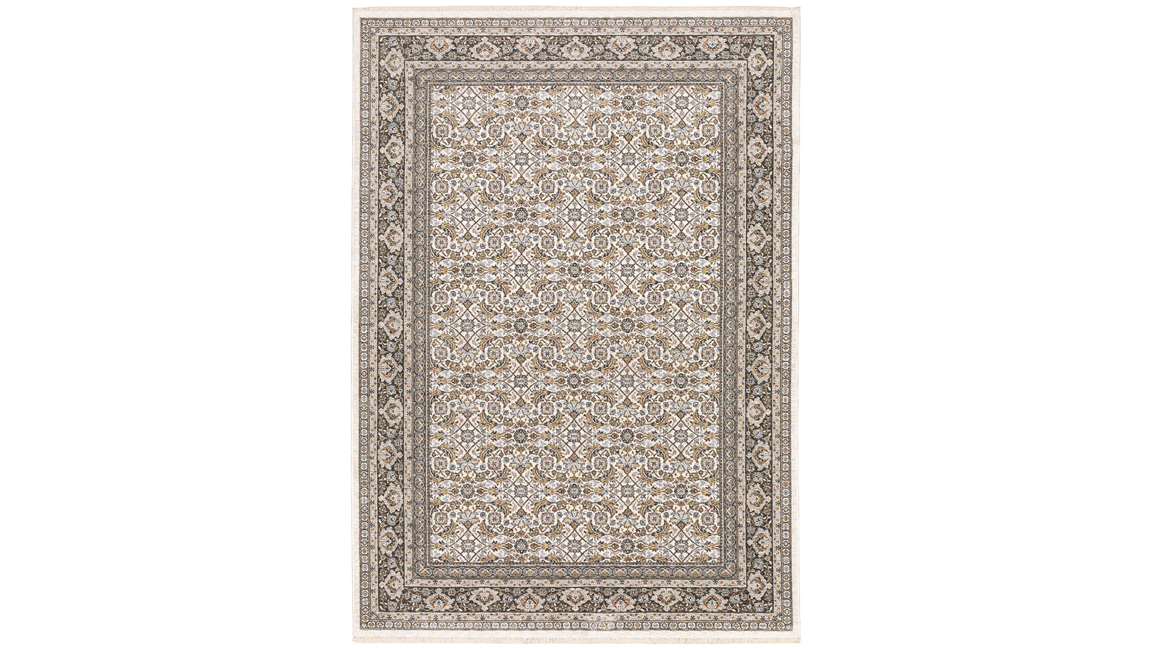 Oriental Weavers Maharaja 2061N Ivory and Gray 6'7" x 9'6" Area Rug