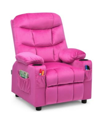 Padded Kids Recliner Chair with Cup Holder and Footrest