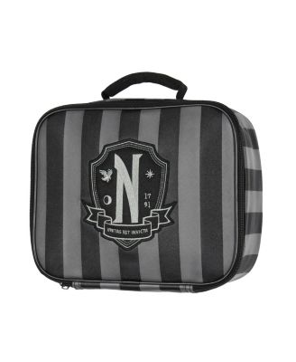 TV Show Striped Nevermore Academy Student Girls Insulated Lunch Box Food Tote Bag 10"