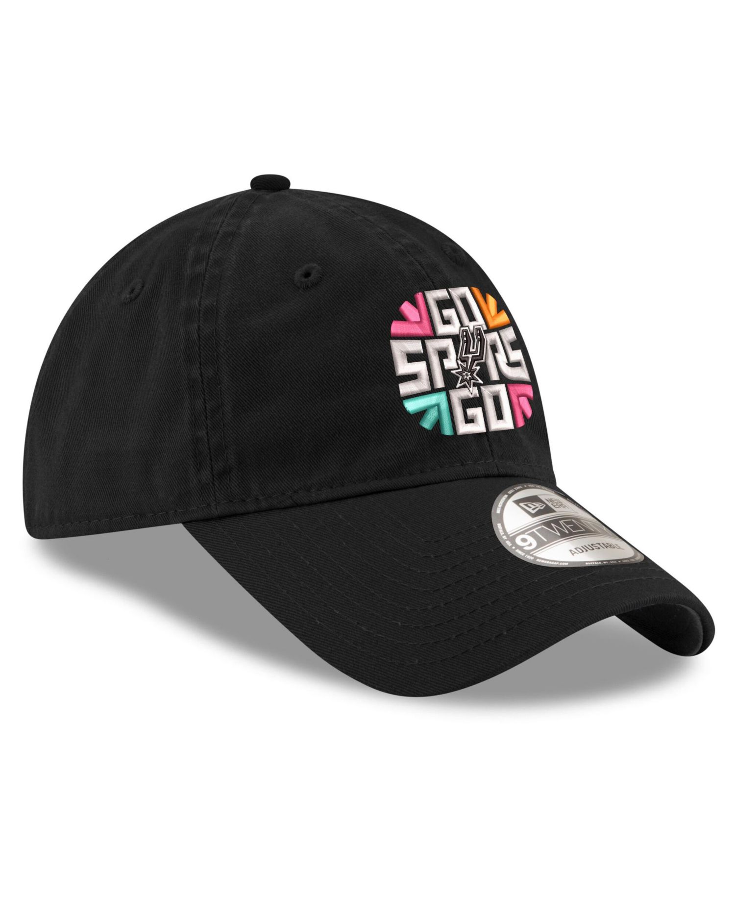 Men's Black San Antonio Spurs Slogan 9TWENTY Adjustable Hat