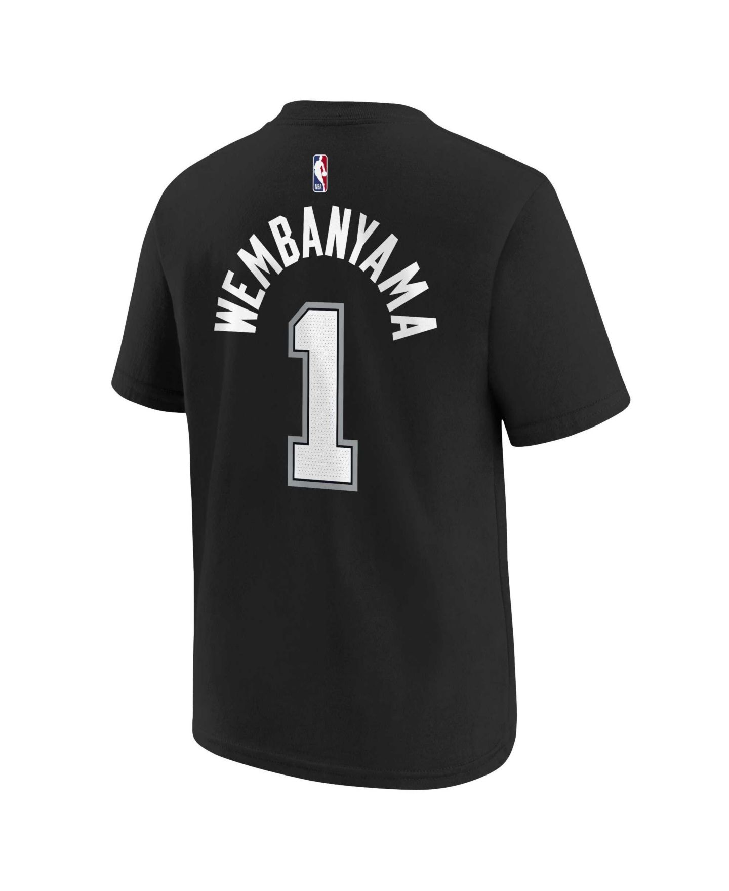 Детская футболка Nike Victor Wembanyama Black San Antonio Spurs Icon Name & Number — фото 3