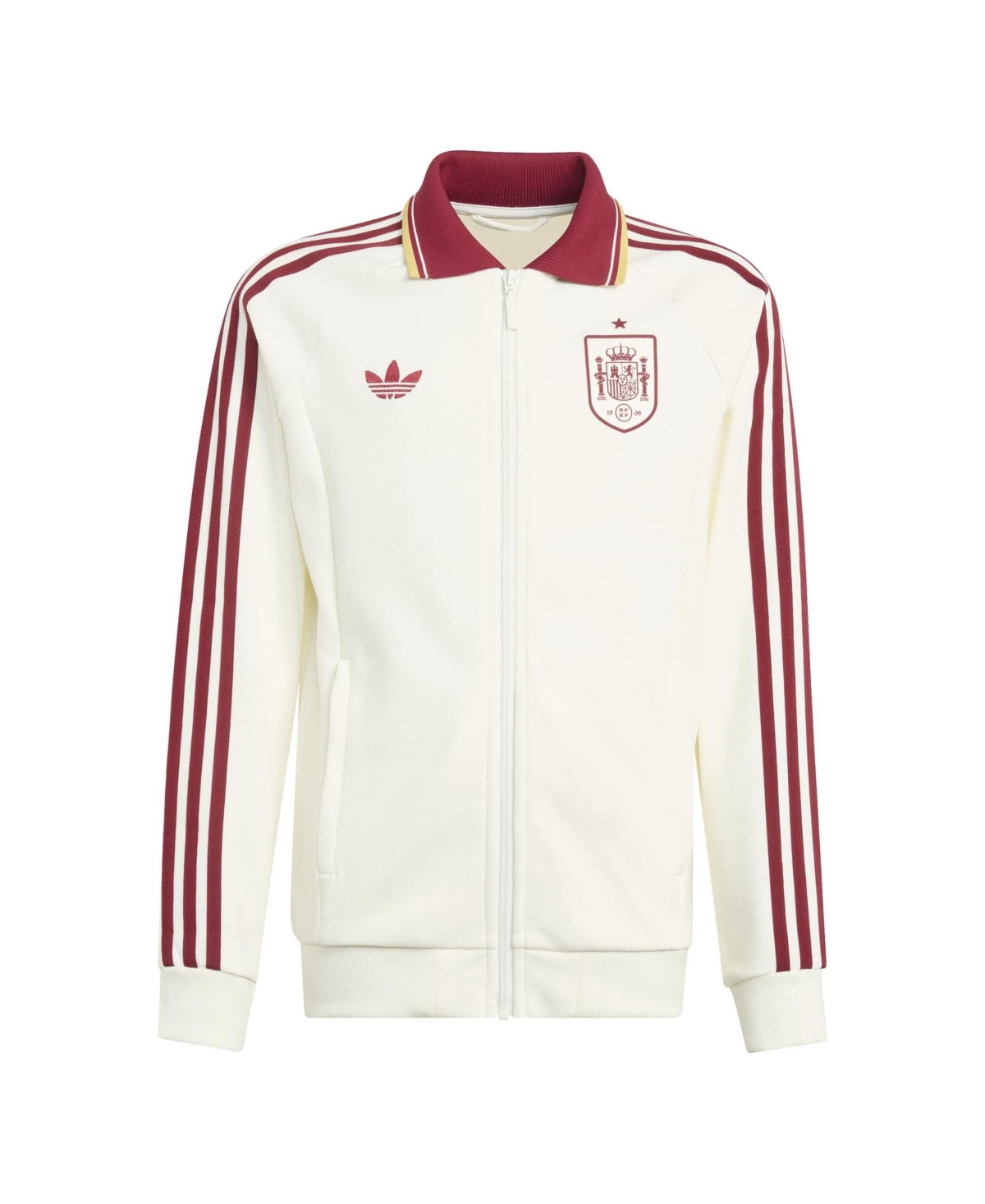 Adidas Big Boys and Girls White Spain National Team Away Full-Zip Anthem Jacket