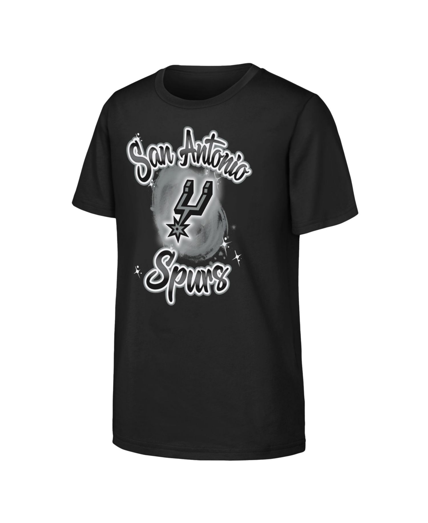 Big Boys and Girls Black San Antonio Spurs Air Brush T-Shirt