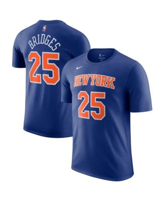 Men's and Women's Mikal Bridges Blue New York Knicks Name & Number T-Shirt - Icon Edition