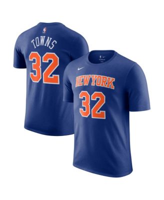 Men's and Women's Karl-Anthony Towns Blue New York Knicks Name & Number T-Shirt - Icon Edition
