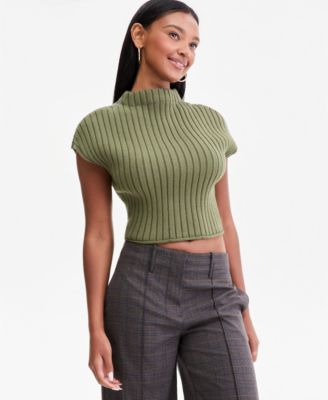 Women's Ribbed Cropped Sweater