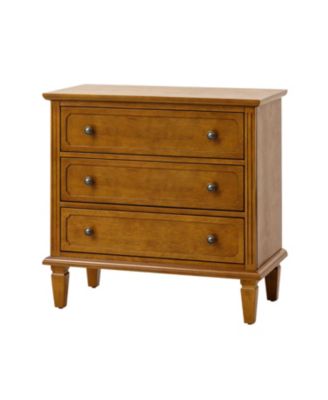 Amberlyn 28.3'' W Transitional 3-Drawer End Table with Built-In Outlet and Solid Wood Legs