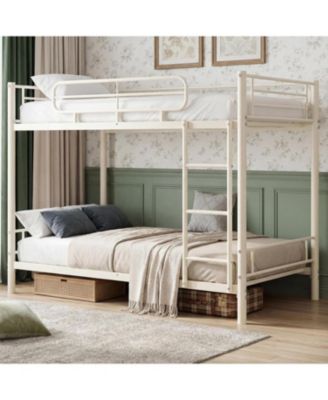 Twin Over Twin Bunk Bed Frame, Heavy Duty Metal Bunk Beds for Kids/Teens/Adults, 450 Lbs Upper and 500 Lbs Lower Capacity, Slot