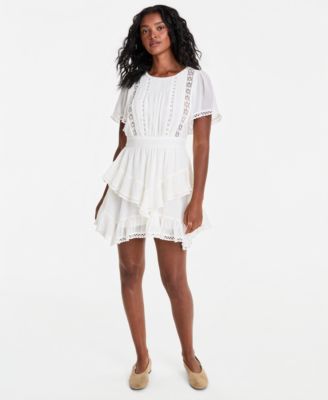 Women's Ruffle-Tiered Short-Sleeve Mini Dress