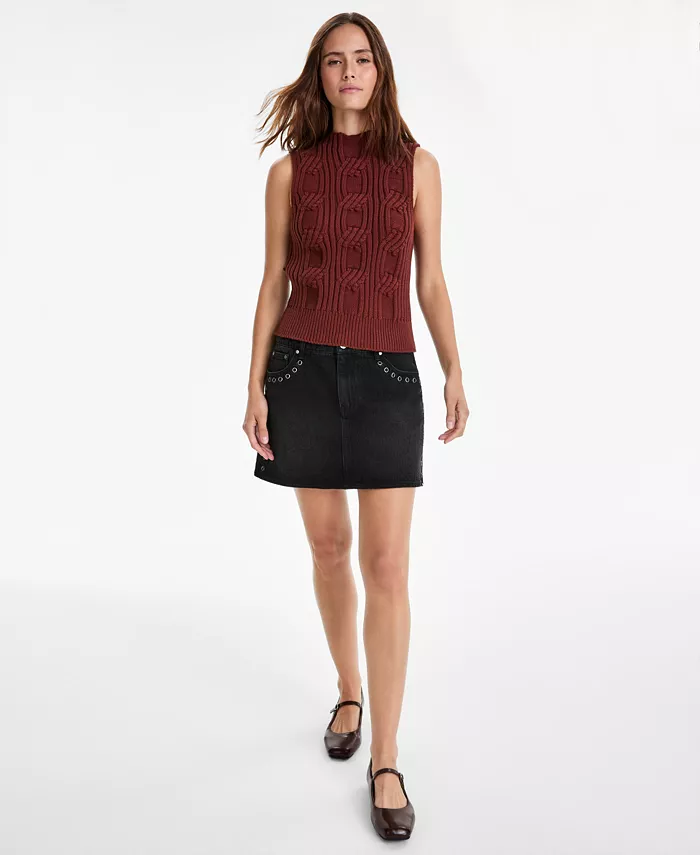 Women's Cable-Knit Mock-Neck Shell - thumbnail 5