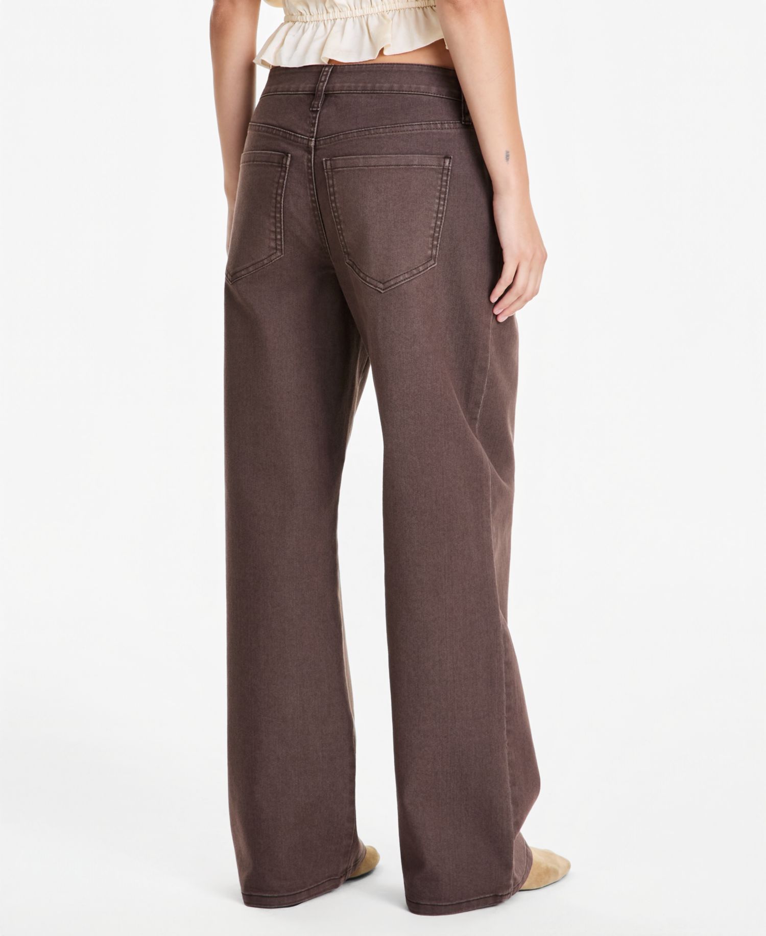 Petite High-Rise Wide-Leg Colored Jeans