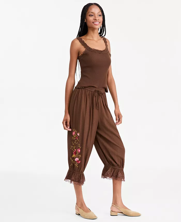 Women's Embr Drawstring High-Rise Balloon Pants - thumbnail 2